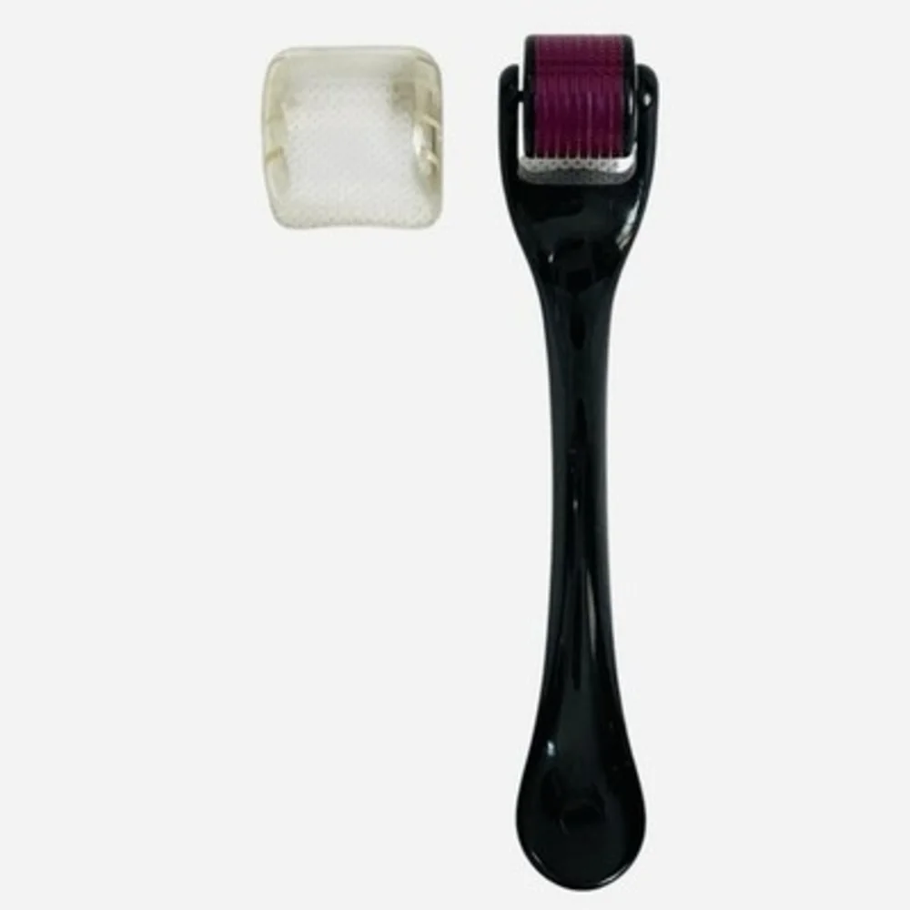 Premium Black & Pink Micro Needle Derma Roller Scalp Beard Skin Therapy 0.5mm